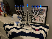 Load image into Gallery viewer, 6-Day Holiday Table Runner in Hanukkah Colors Crochet Pattern by Betty McKnit
