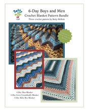 Load image into Gallery viewer, 6-Day Boys and Men Blanket Patterrn Bundle - Crochet by Betty McKnit
