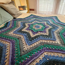 Load image into Gallery viewer, 6-Day Ridgy Didge Star Blanket - Crochet Pattern by Betty McKnit
