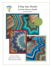 Load image into Gallery viewer, 6-Day Star, Superstar, and Supernova Shawl Crochet Pattern Bundle by Betty McKnit
