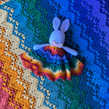 Load image into Gallery viewer, 6-Day Ridgy Didge, Retro and Sweetheart Rainbow Lovey Crochet Pattern Bundle by Betty McKnit
