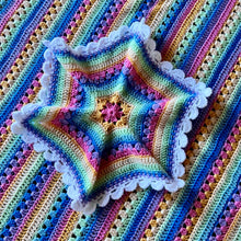 Load image into Gallery viewer, 6-Day Ridgy Didge, Retro and Sweetheart Rainbow Lovey Crochet Pattern Bundle by Betty McKnit
