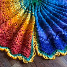 Load image into Gallery viewer, 6-Day Sweetheart Rainbow Baby Blanket Crochet Pattern by Betty McKnit
