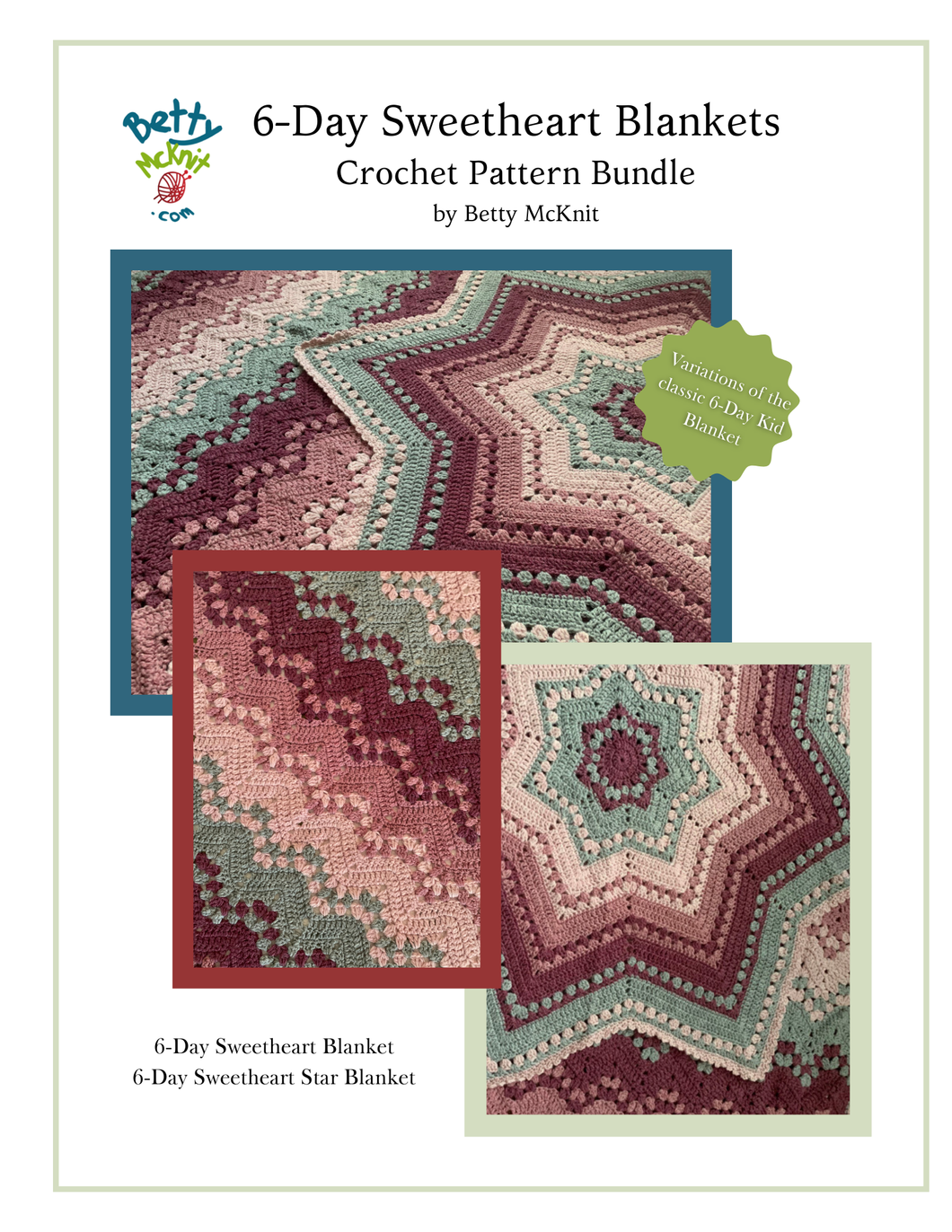 6-Day Sweetheart and Sweetheart Star Blanket Pattern Bundle