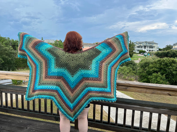 Handmade crochet hot Maestrale shawl