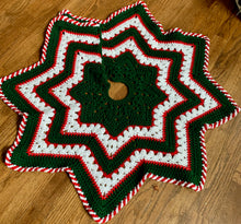 Load image into Gallery viewer, 6-Day Star Holiday Tree Skirt - Crochet Pattern by Betty McKnit
